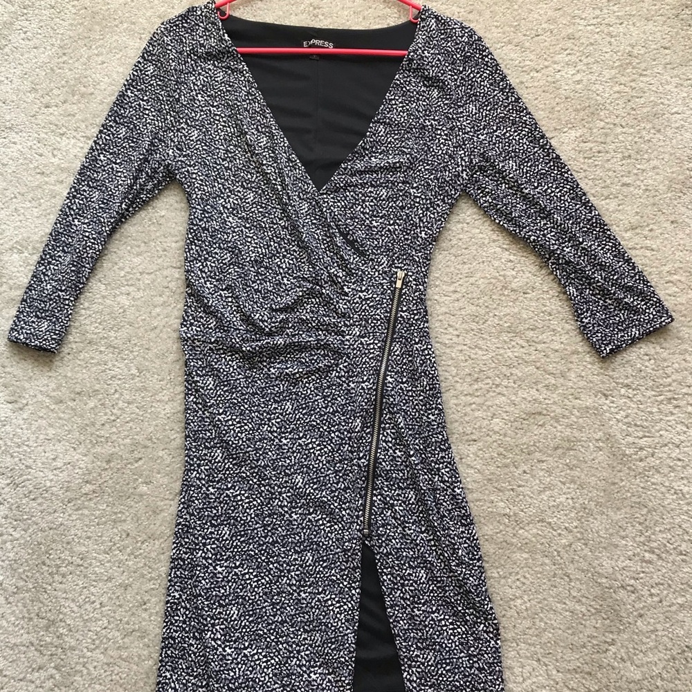 Express Wrap Dress Zipper Front Python Print - image 1